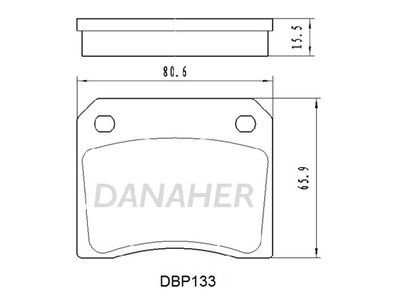 Комплект тормозных колодок, дисковый тормоз DANAHER DBP133 для ASTON MARTIN DB6