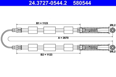 Тросик, cтояночный тормоз ATE 24.3727-0544.2 для FIAT SEICENTO