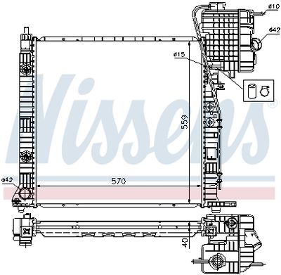 Radiator, engine cooling 62561A