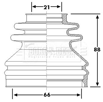 BORG & BECK BCB6240 Пыльник шруса для AUDI A4 B5 (8D2)