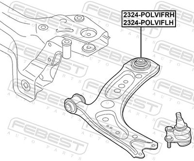 Control/Trailing Arm, wheel suspension 2324-POLVIFRH