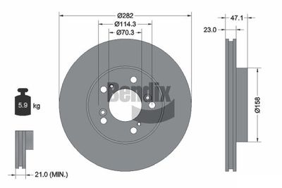 Тормозной диск BENDIX Braking BDS1800 для HONDA STEPWGN