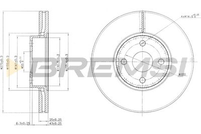 Тормозной диск BREMSI CD7388V для TOYOTA MATRIX