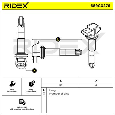 запалителна бобина RIDEX 689C0276