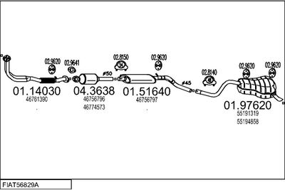 SISTEM DE ESAPAMENT MTS FIAT56829A013620