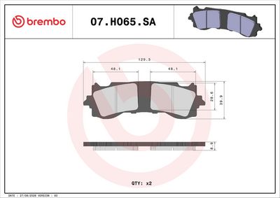 Komplet kočnih obloga, disk kočnica BREMBO PRIME - Sinter - SA 07HO65SA