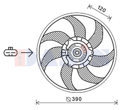 Вентилятор, охлаждение двигателя AKS DASIS 158117N для OPEL MERIVA
