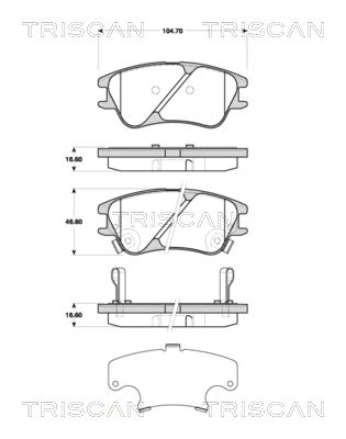 Комплект тормозных колодок, дисковый тормоз TRISCAN 8110 43035 для HYUNDAI ATOS