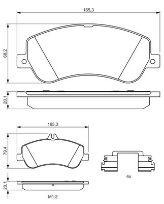 Bremsbelagsatz, Scheibenbremse