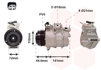 Компрессор, кондиционер VAN WEZEL 1801K719 для FORD C-MAX