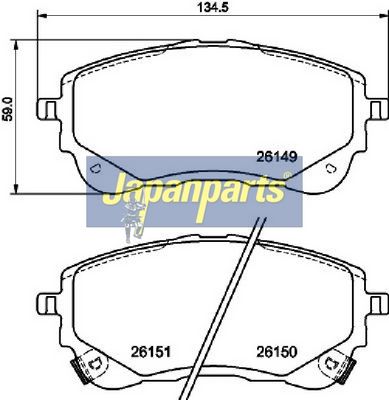 JAPANPARTS - Sada brzdových platničiek kotúčovej brzdy (brzdové platničky) TOYOTA, SUZUKI , PA-2027AF