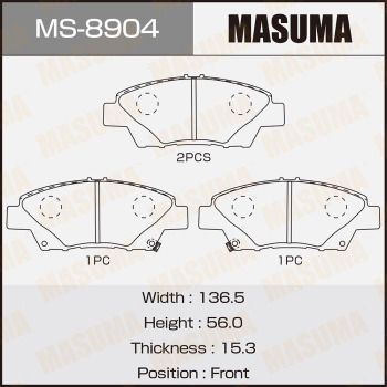 Комплект тормозных колодок MASUMA MS-8904 для HONDA CR-Z