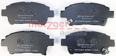 1170586 METZGER Комплект тормозных колодок, дисковый тормоз
