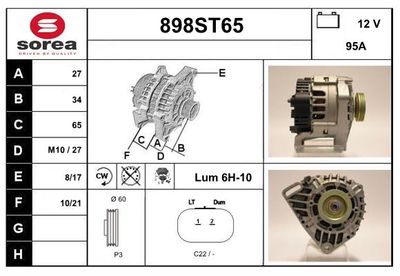 STARTCAR 898ST65 Генератор для RENAULT KANGOO Express (FC0/1_) 1.2 16V (FC05, FC0W, FC1D, FC1P, FC1K, FC0T) STARTCAR 898ST65 Генератор для RENAULT KANGOO Express (FC0/1_) 1.2 16V (FC05, FC0W, FC1D, FC1P, FC1K, FC0T)
