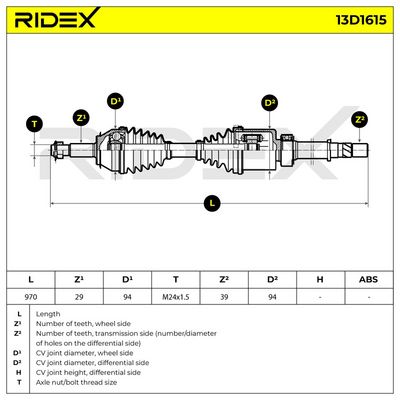 полуоска RIDEX