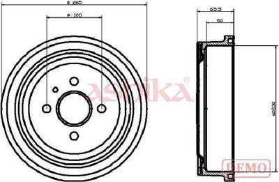 спирачен барабан ASHIKA 56-00-0404C