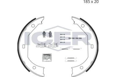 комплект спирачна челюст, ръчна спирачка ICER 79PB4004 C