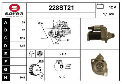 STARTCAR 228ST21 Стартер для SKODA OCTAVIA III Combi (5E5, 5E6) 1.2 TSI STARTCAR 228ST21 Стартер для SKODA OCTAVIA III Combi (5E5, 5E6) 1.2 TSI