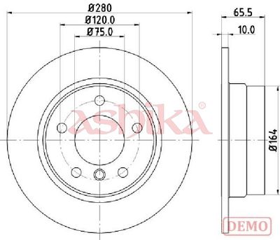 спирачен диск ASHIKA 61-00-0100C