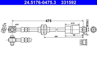 Тормозной шланг ATE 24.5176-0475.3 для CHEVROLET TRAX