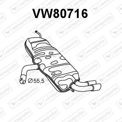 Глушитель выхлопных газов конечный VENEPORTE VW80716 для VW TOURAN