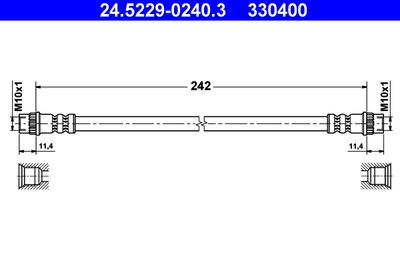 ATE 24.5229-0240.3 Тормозной шланг  для RENAULT EXPRESS (Рено Еxпресс)