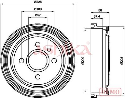 спирачен барабан ASHIKA 56-00-0403C