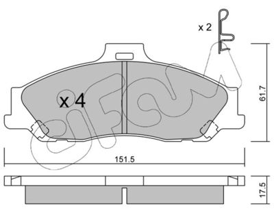 Комплект тормозных колодок, дисковый тормоз CIFAM 822-479-0 для FORD RANGER