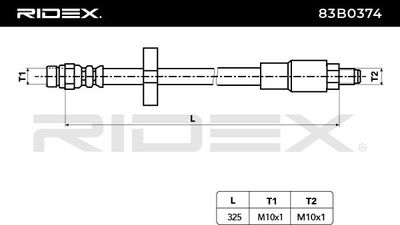 спирачен маркуч RIDEX 83B0374