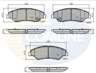 Комплект тормозных колодок, дисковый тормоз COMLINE CBP3843 для KIA RETONA