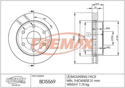 Тормозной диск FREMAX BD-5569 для CADILLAC ESCALADE