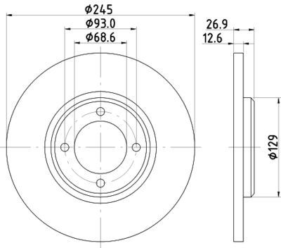 Тормозной диск HELLA 8DD 355 100-021 для FORD CAPRI