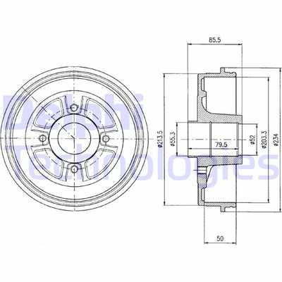 Тормозной барабан DELPHI BF372 для RENAULT LAGUNA