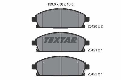 Комплект тормозных колодок, дисковый тормоз TEXTAR 2342001 для INFINITI QX4