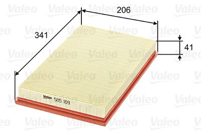Воздушный фильтр VALEO 585169 для OPEL SPEEDSTER