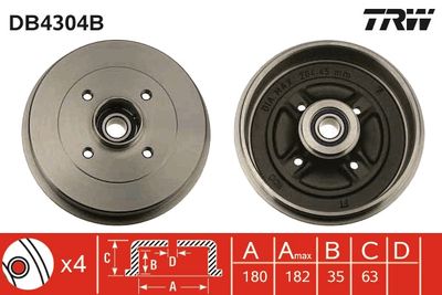 BREMSTROMMEL TRW DB4304B 1