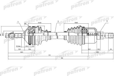 PATRON PDS0389 Сальник полуоси  для PEUGEOT 206 (Пежо 206)