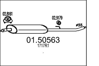 Средний глушитель выхлопных газов MTS 01.50563 для CITROËN C8