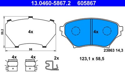 Brake Pad Set, disc brake 13.0460-5867.2