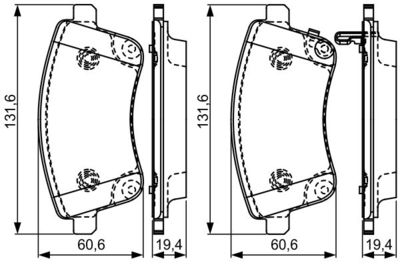 Комплект тормозных колодок, дисковый тормоз BOSCH 0 986 495 307 для KIA VENGA