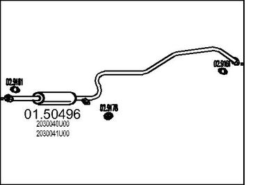 Средний глушитель выхлопных газов MTS 01.50496 для NISSAN MAXIMA