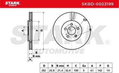 спирачен диск STARK SKBD-0023199
