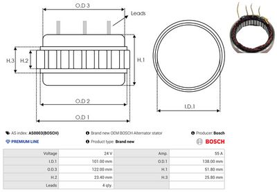 STATOR GENERATOR AS-PL AS0003BOSCH 1