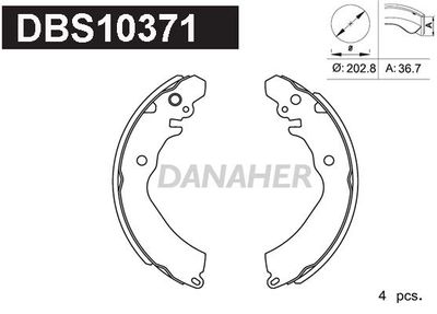 Комплект тормозных колодок DANAHER DBS10371 для TOYOTA AVANZA