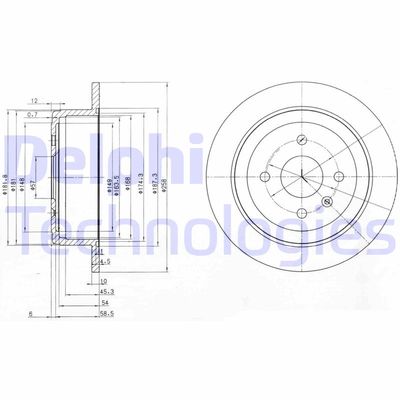 Тормозной диск DELPHI BG3615 для DAEWOO GENTRA