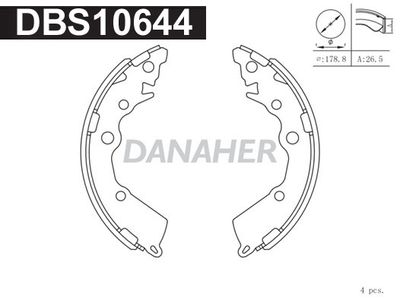 Комплект тормозных колодок DANAHER DBS10644 для KIA PICANTO