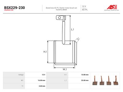 Børste, starter AUTOSTARTER BSX229-230