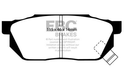 Комплект тормозных колодок, дисковый тормоз EBC Brakes DP2570 для HONDA PRELUDE