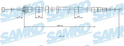 Тросик, cтояночный тормоз SAMKO C0519B для FIAT PANDA