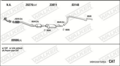 SISTEM DE ESAPAMENT WALKER MBK008752BA